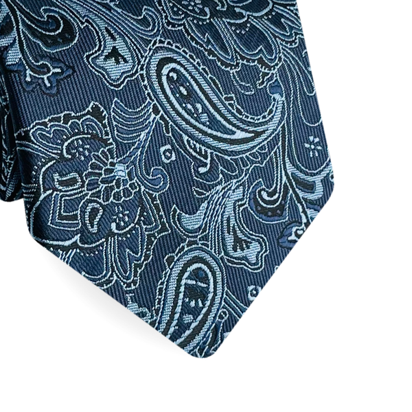Gravata Paisley Azul Marinho