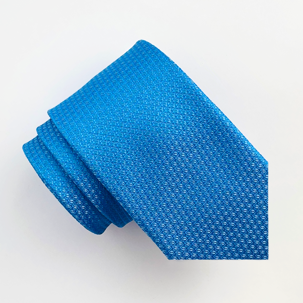 Gravata Masculina Extra Longa 160cm - Microfibra Jacquard Azul